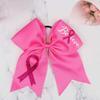 10pcs Breast Cancer Awareness Cheer Bows,7 Inches Pink Cheer Bows For Girls Women In October Cheerleading Hair Elastic Bands view 3