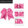 10pcs Breast Cancer Awareness Cheer Bows,7 Inches Pink Cheer Bows For Girls Women In October Cheerleading Hair Elastic Bands view 4