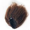 GREEMEO Afro Puffy Human Hair Ponytail Extensions Drawstring 100% Real Remy Hair Afro Kinkys Curly Bun Extension With Two Combs #4 Medium Brown 16 Inches view 4