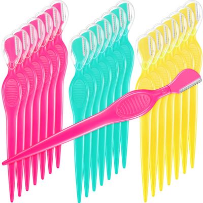 Mudder 21 Pcs Eyebrow Razor Eyebrow Shaver Facial Razor Multipurpose Face Trimmers with Precision Cover for Women Makeup Care Tools(Green, Blue, Yellow)