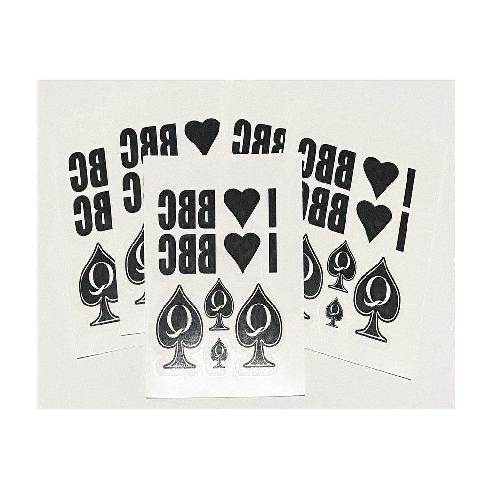5 Sheets of Temporary Tattoos I Love BBC and QoS Queen of Spades 30 Total Tattoos