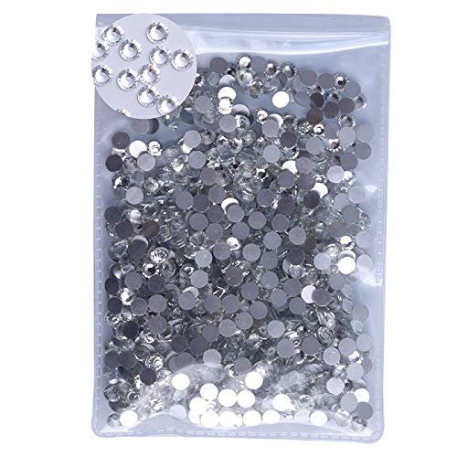 PrettyG 2880pcs SS8 Nail Crystals AB Nail Art Sparkly Round Flatback Rhinestones, Non-Self-Adhesive W-S8