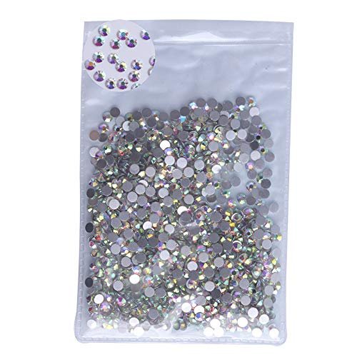 PrettyG 2880pcs SS3 Nail Crystals AB Coating Nail Art Sparkly Round Flatback Rhinestones, Non-Self-Adhesive AB-S3