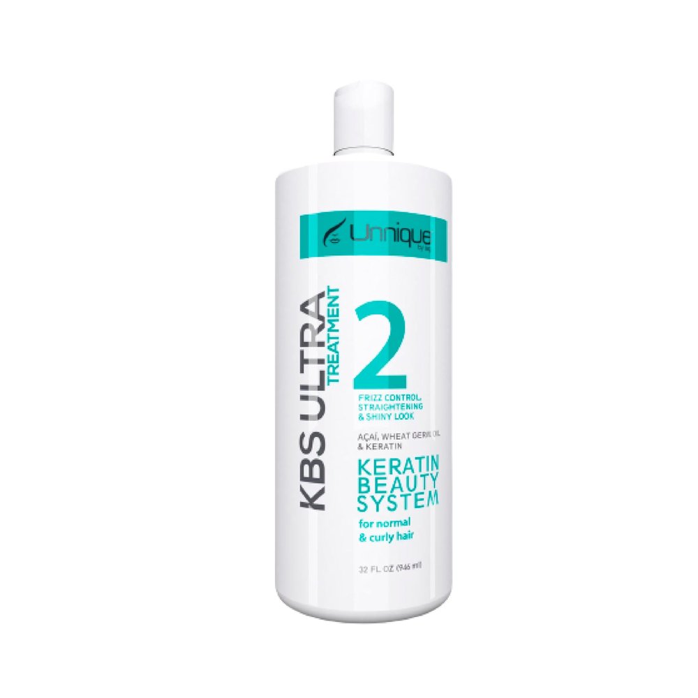 UNNIQUE KBS Ultra keratin Hair Treatment - Ultimate Straightening, Smooth, Shiny & Frizz-free Locks for Normal and Curly Hair 32 FL Oz