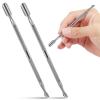 2 Pcs Cuticle Pusher Cutter and Remover, Professional Double Ended Stainless Steel Dual Head Cuticle Pusher Tool Nail Care Polish Remover Cuticle Trimmer, Durable Manicure and Pedicure Tool (Silver) view 1