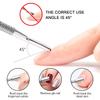 2 Pcs Cuticle Pusher Cutter and Remover, Professional Double Ended Stainless Steel Dual Head Cuticle Pusher Tool Nail Care Polish Remover Cuticle Trimmer, Durable Manicure and Pedicure Tool (Silver) view 2