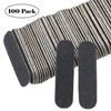 100 Pcs Mini Nail Files Bulk, Mwoot Disposable Double Sided Emery Board 180/240 Grit, Fingernail Nail File Buffer Set Manicure Tool for Natural Acrylic Fake Nails Home and Salon Use (Black) view 2