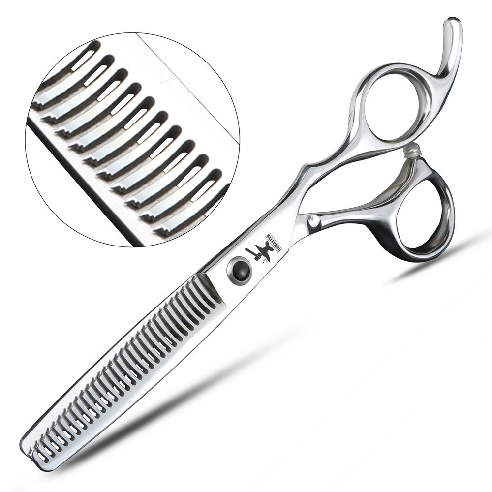 XUANFENG 6 Inch Barber Japanese 440C Hair Scissors Shear Barber Diverse Thinning Scissors Set Hair Salon Styling Tools (Thinning 25-30%)