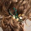 Aimimier Bridal Purple Crystal Hair Comb Amethyst Hair Piece Wedding Hair Accessories for Women and Girls (Green) view 1