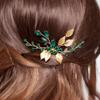Aimimier Bridal Purple Crystal Hair Comb Amethyst Hair Piece Wedding Hair Accessories for Women and Girls (Green) view 2