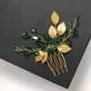 Aimimier Bridal Purple Crystal Hair Comb Amethyst Hair Piece Wedding Hair Accessories for Women and Girls (Green) view 3