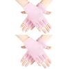 2 Pairs Fingerless Moisturizing Gloves Fingerless Gloves for Women Cotton Soft Moisturizing Eczema for Dry Rough and Cracked Hands Repair Arthritis Hand Typing for Men and Women (Pink) view 1