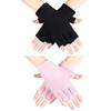 2 Pairs Fingerless Moisturizing Gloves Fingerless Gloves for Women Cotton Soft Moisturizing Eczema for Dry Rough and Cracked Hands Repair Arthritis Hand Typing for Men and Women(Pink and Black) view 1