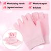 2 Pairs Fingerless Moisturizing Gloves Fingerless Gloves for Women Cotton Soft Moisturizing Eczema for Dry Rough and Cracked Hands Repair Arthritis Hand Typing for Men and Women(Pink and Black) view 3