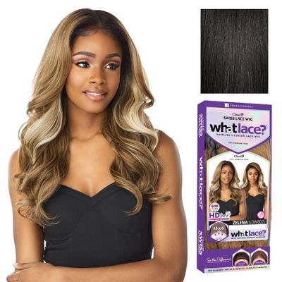 Sensationnel What Lace 13X6 Wigs - Zelena Lacefrontal Hand Tied Glueless Synthetic With Natural Density Preplucked Hairline (1B OFFBLACK)