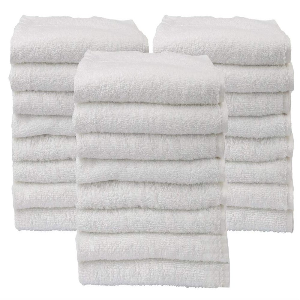 Bliss Casa Towels Salon Towels (24 Pack) 16 x 27 Inch Hand Towels Salon Towels, Fade Resistant Towels for Salon, Hair, Gym, Spa (White)