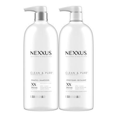 Nexxus Clean and Pure Clarifying Shampoo and Conditioner 2-Pack With ProteinFusion, for Nourished Hair Paraben Free 33.8 oz