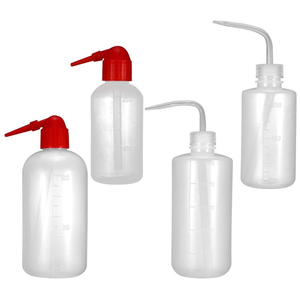 EXCEART 4pcs Hair Cleaning Bottles Empty Shampoo and Dry Washing Bottles for Salon Use Includes and Red White Spray Containers for Hair Care and Plant Watering