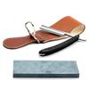 Grandslam Pro Natural Wooden Handle 420 Steel Straight Razor, 2 Layers Long Leather Canvas Strop, Sharpening Stone,2 Side Grit 3000 Waterstone Knife Sharpener view 1
