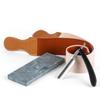 Grandslam Pro Natural Wooden Handle 420 Steel Straight Razor, 2 Layers Long Leather Canvas Strop, Sharpening Stone,2 Side Grit 3000 Waterstone Knife Sharpener view 2