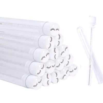 20 Pcs White Lash Disposable Mascara Brushes Diamond Eyelash Spoolies Makeup Brush Mascara Wand in Sanitary Tube Lash Supplies