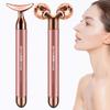 2-IN-1 Electric Face Massager Roller 24k Rose Gold Face Roller, 3D Roller and Unique Crescent Shape Facial Roller Massager Kit Arm Eye Nose Massager Skin Care Tools view 1