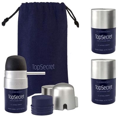 Top Secret Hair Building Fibers - Travel Kit Plus 2 Refills - Dark Brown
