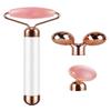 3-IN-1 Electric Jade Roller 3D Roller Facial Roller & Face Massager, Rose Quartz view 2