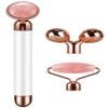 3-IN-1 Electric Jade Roller 3D Roller Facial Roller & Face Massager, Rose Quartz view 3