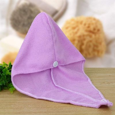 Duan DqhSuperfine Fiber Fabrics Bath Cap Quickly Dry Hair Hat Wrapped Towel Microfiber Solid Hair Turban Bathroom Accessories (Color : Purple)