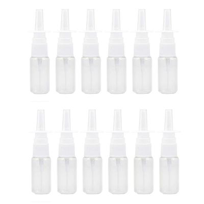 12 Pieces 30 ml Empty Plastic Nasal Spray Bottles Refillable Plastic Nasal Spray Bottles Pump Sprayer Mist Nose Spray Refillable Bottle, Transparent