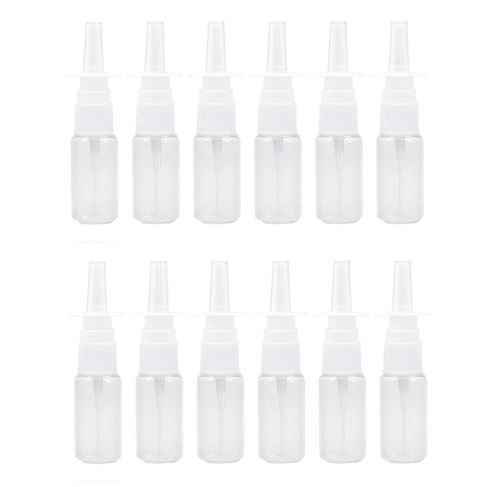 12 Pieces 30 ml Empty Plastic Nasal Spray Bottles Refillable Plastic Nasal Spray Bottles Pump Sprayer Mist Nose Spray Refillable Bottle, Transparent