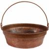 Copper Bucket Handle Pedicure Bowl Flame Heated Rustic Water Bathing Rub Spa Beauty Salon Foot Massage Therapy Baby Bath Shower Wash Basin Casserole Cauldron Urn Storage view 1