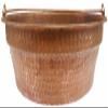 Copper Bucket Handle Pedicure Bowl Flame Heated Rustic Water Bathing Rub Spa Beauty Salon Foot Massage Therapy Baby Bath Shower Wash Basin Casserole Cauldron Urn Storage view 4