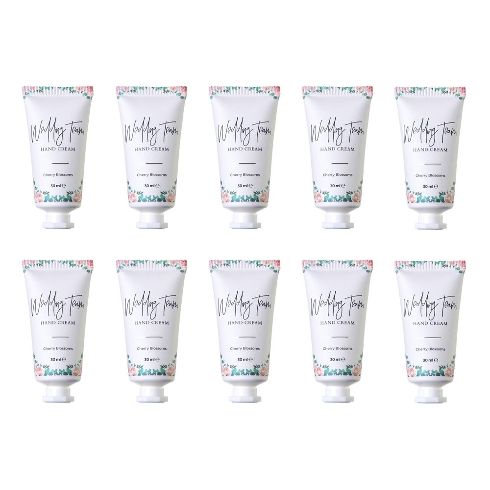 Pop Fizz Designs Bridesmaid Gifts- Wedding Team Hand Cream (10 pack)