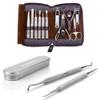 FAMILIFE 100% Stainless Steel Ingrown Toenail File Sided with Storage Case and 11 in 1 Stainless Steel Manicure Set with Box view 1