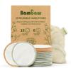 Bambaw Reusable Makeup Remover Pads, 22 Face Rounds with 1 Bag for Laundry & Storage, Washable Cotton Rounds, Soft & Exfoliating Reusable Face Pads view 1