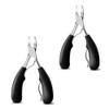 AnHua 2 Pcs Stainless Steel Nail Clippers Trimmer Ingrown Pedicure Care Professional Cutter Nipper Tools for feet toenail (Black) view 1