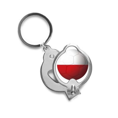 Poland National Flag Soccer Football Finger Nail Clippers Scissor Stainless Steel Cutter