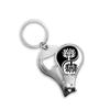 Culture Religion White Yin-yang Round Fingernail Clipper Cutter Opener Key Chain Scissor view 1