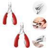 AnHua 2 Pcs Stainless Steel Nail Clippers Trimmer Ingrown Pedicure Care Professional Cutter Nipper Tools for feet toenail (Red) view 2