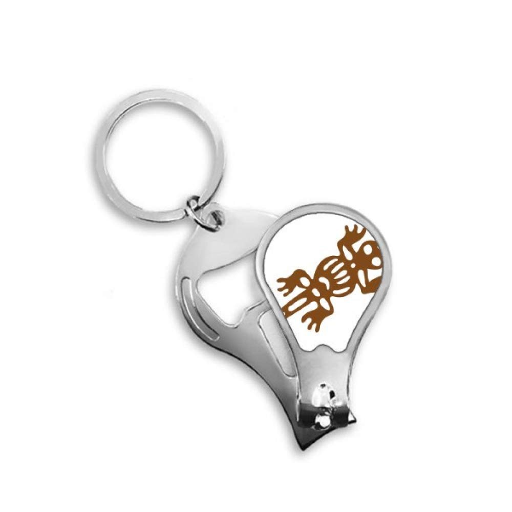 Mexico Totems Gecko Lizard Ancient Civilization Fingernail Clipper Cutter Opener Key Chain Scissor