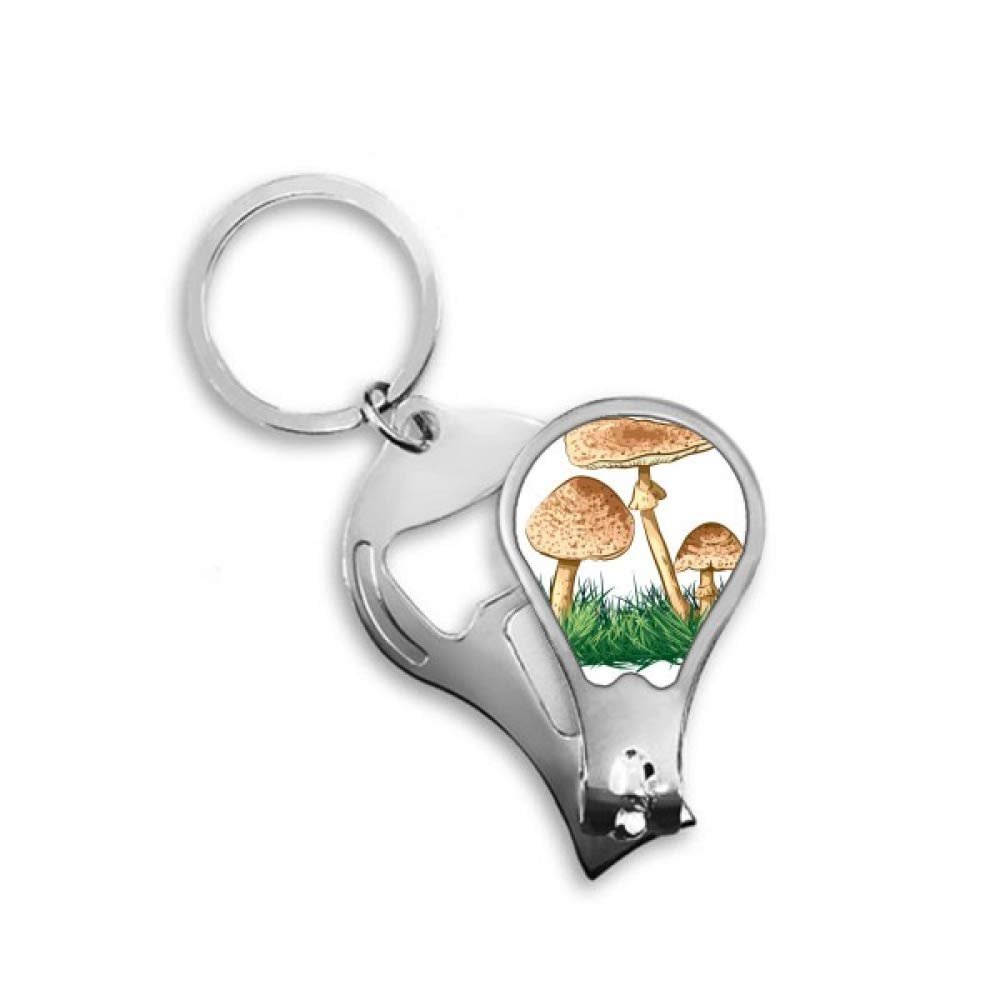 Cute Green Plant Truffle Illustration Fingernail Clipper Cutter Opener Key Chain Scissor