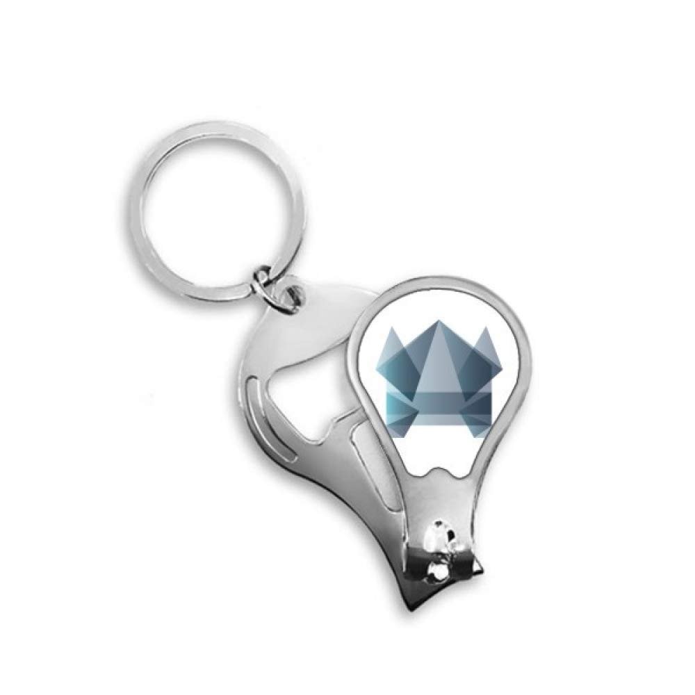 Origami Abstract Frog Geometric Shape Fingernail Clipper Cutter Opener Key Chain Scissor