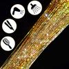 47" Holographic Hair Tinsel KIt Shining Gold Professional Sparkle Heat-Resistant Silk Extensions, Easy to Apply, Hair Accessories for Girls, Party Hair, Gifts for Girls (1000 Strands, Shining Gold) view 3