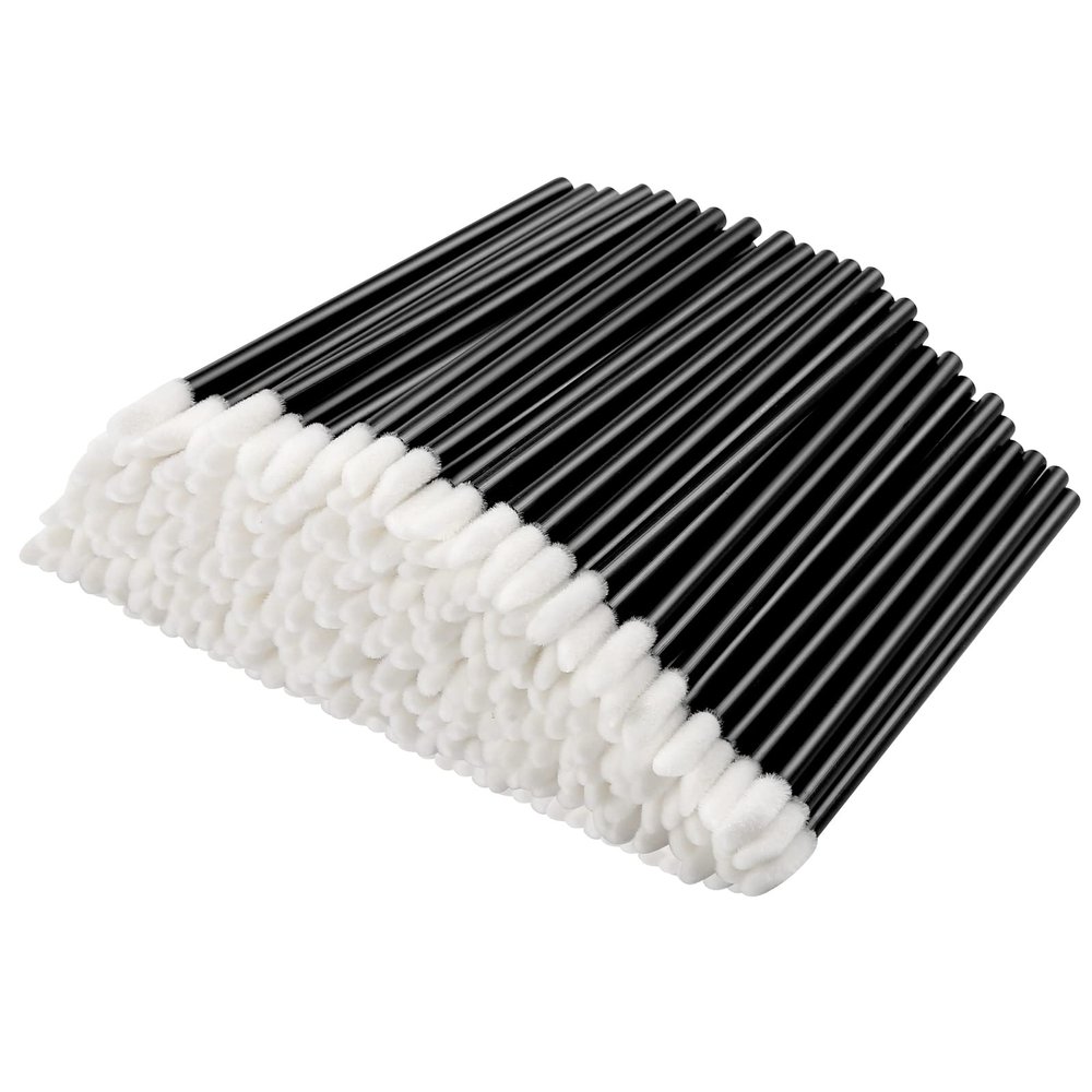 600pcs Disposable Lip Brushes Make Up Brush Lip Gloss Applicators Lipstick Wands Tool Kits Lip gloss Applicators Tester Wands (black) (600)