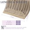 Fshine Invisible Wire Hair Extensions Real Human Hair 20 Inch Ash Blonde Highlighted Bleach Blonde 18/613 One Piece Clip in Hair Extensions Seamless Layered Hairpiece 86 G view 3