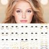 Zonon 20 Sheets Gold Glitter Freckles Face Tattoo Sparkle Face Makeup Patches Metallic Face Tattoo Sticker Temporary Transfer Tattoo Parties Decor for Halloween Christmas Women Makeup Dancer Costume view 1