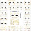 Zonon 20 Sheets Gold Glitter Freckles Face Tattoo Sparkle Face Makeup Patches Metallic Face Tattoo Sticker Temporary Transfer Tattoo Parties Decor for Halloween Christmas Women Makeup Dancer Costume view 2