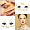 Zonon 20 Sheets Gold Glitter Freckles Face Tattoo Sparkle Face Makeup Patches Metallic Face Tattoo Sticker Temporary Transfer Tattoo Parties Decor for Halloween Christmas Women Makeup Dancer Costume view 3